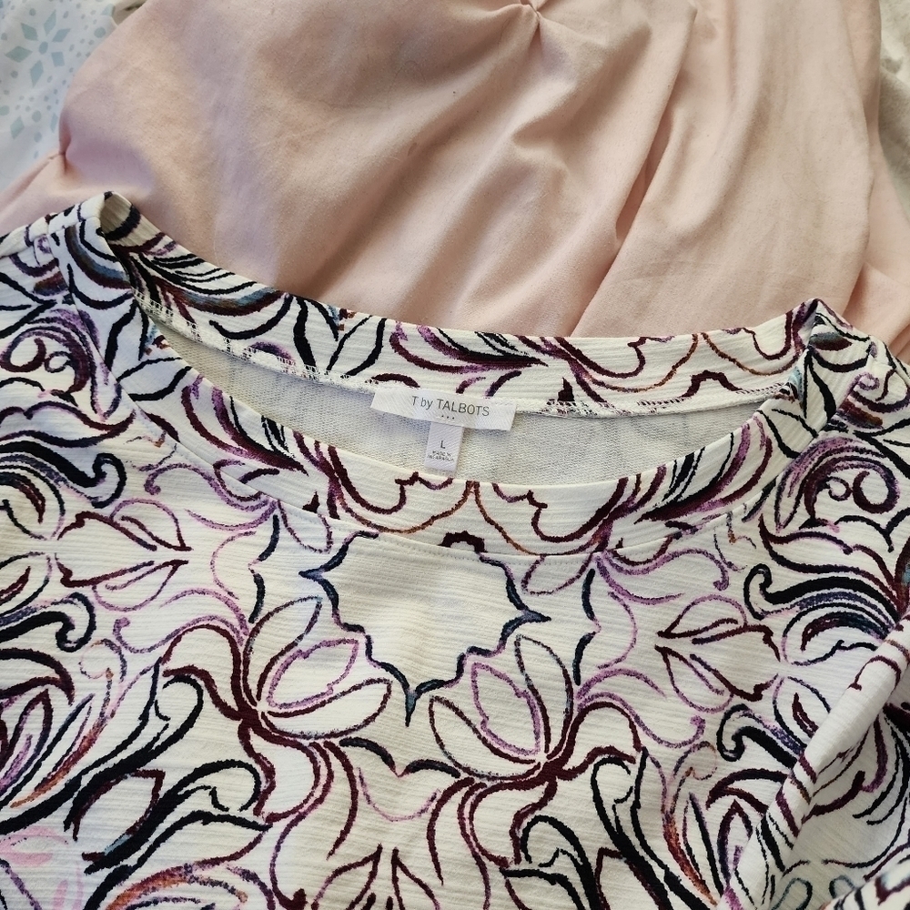 T By Talbots White Multicolored Abstract All-Over… - image 6